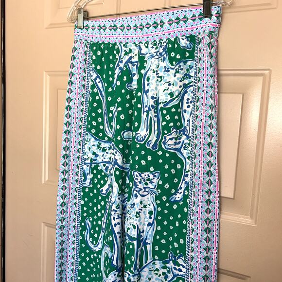 Lilly Pulitzer Coastal Emerald Isle On The Prowl Bal Harbor Palazzo Pants  XS - Picture 4 of 15